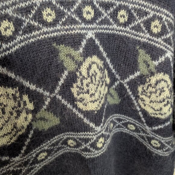 Lane Bryant Blue Mohair-Blend Rose Pattern Sweater | Women’s Plus Size 3X - Picture 2 of 9